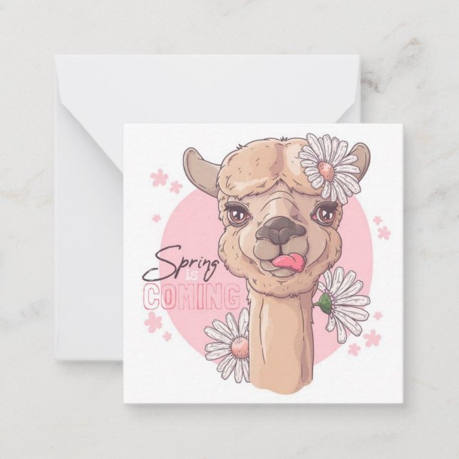 Spring Llama Card (Front)