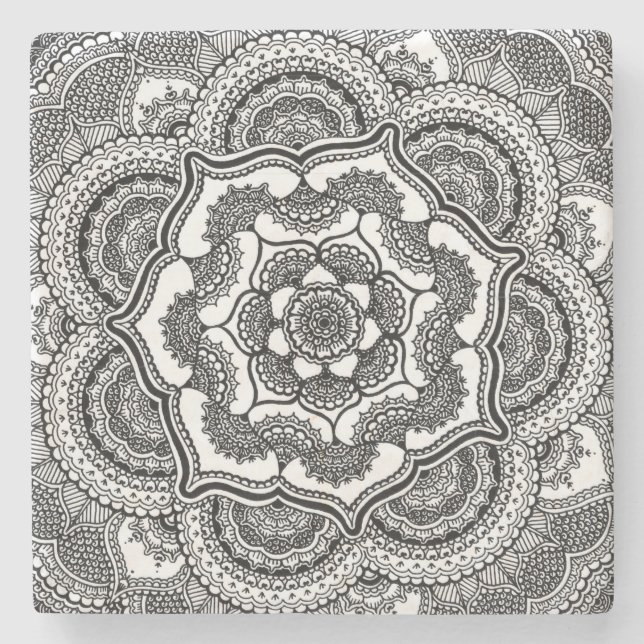 Spring Lotus Stone Coaster (Front)