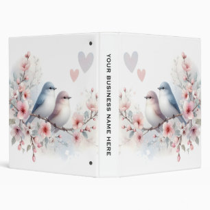 Spring Love Birds Cherry Blossom Floral Binder