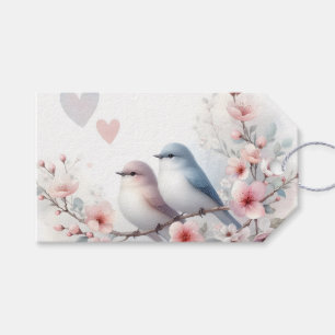 Spring Love Birds Cherry Blossom Floral Gift Tags