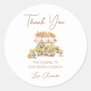 Spring Love In Bloom Bridal Shower Thank You Classic Round Sticker