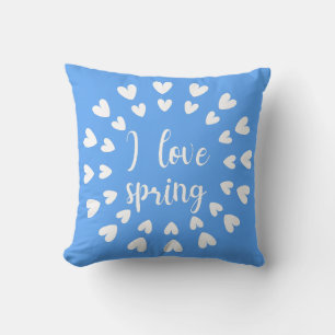 Spring Love, Little Hearts Throw Pillow