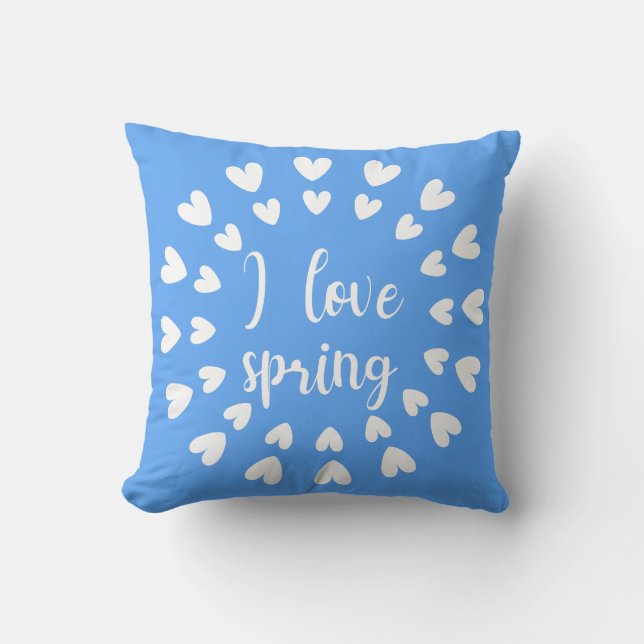 Spring Love, Little Hearts Throw Pillow (Front)