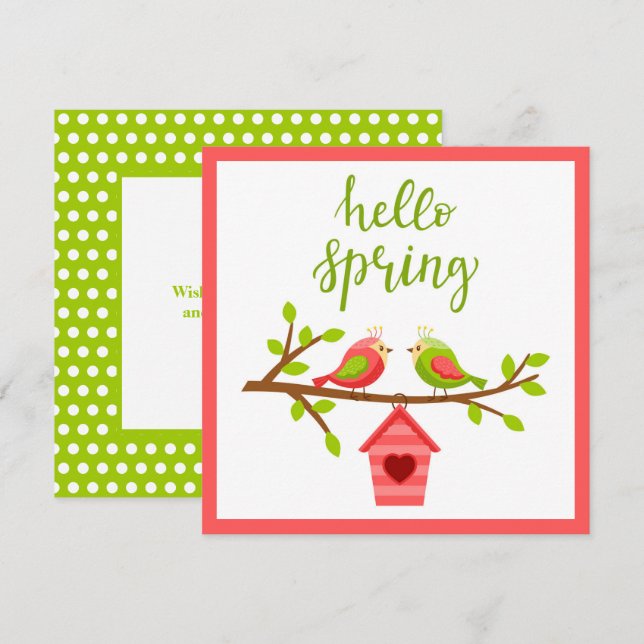 Spring Lovebirds Card (Front/Back)