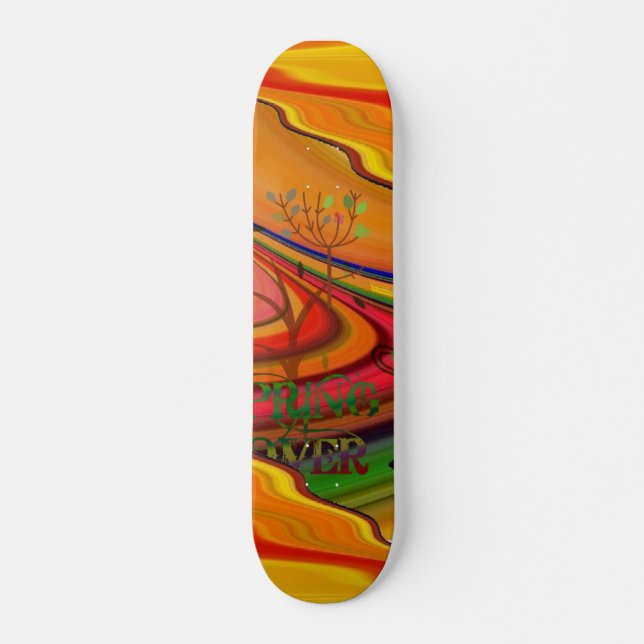 Spring Lover Abstract Art Skateboard (Front)