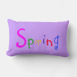 Spring Lumbar Purple Throw Pillow