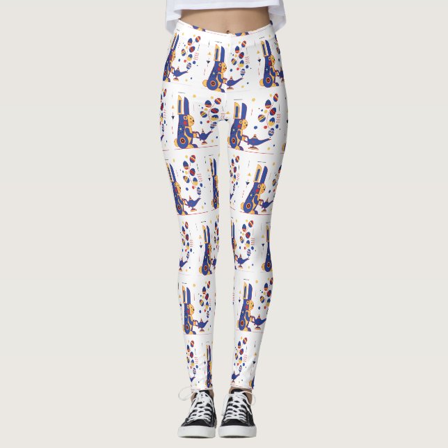 Spring magic to Easter pattern Leggings (Front)