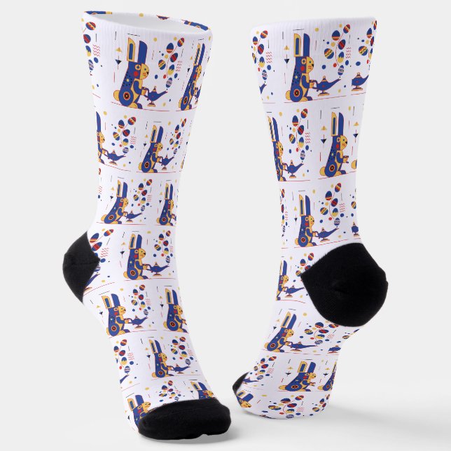 Spring magic to Easter pattern Socks (Angled)