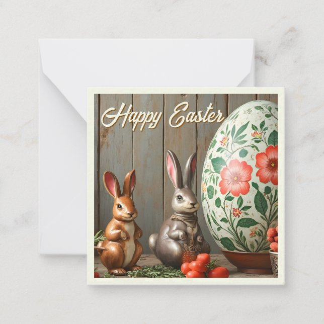 Spring Magic with Blossoms and Bunny Happiness Card (Front)