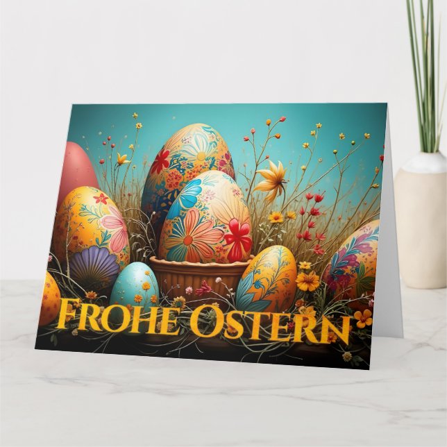 Spring Magic with Easter Eggs Card (Front)