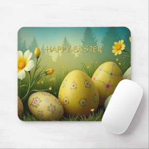 Spring Magic with Easter Eggs in a Sea of Flowers Mouse Pad