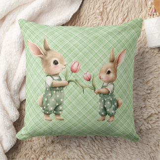 Spring magic with Pastel Bunny Dream Throw Pillow