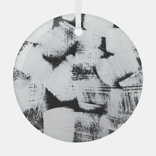 Spring magnolias, elegant fabric design. glass ornament (Front)