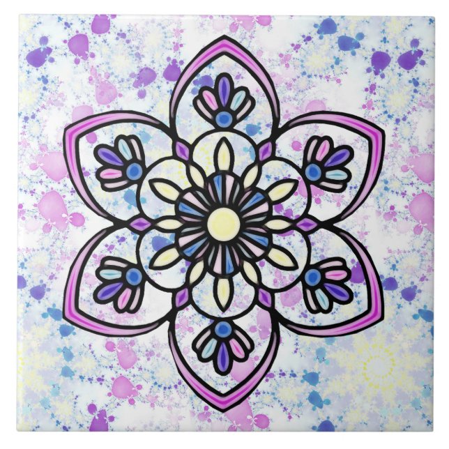 Spring Mandala B Ceramic Tile (Front)