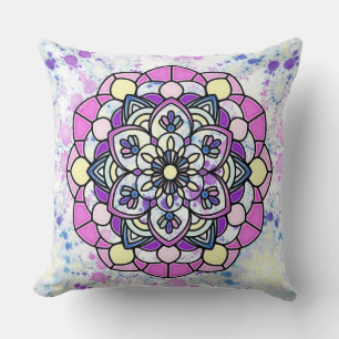 Spring Mandala Throw Pillow