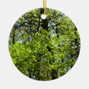 Spring Maple Leaves Nature Ceramic Ornament