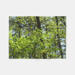 Spring Maple Leaves Nature Fleece Blanket