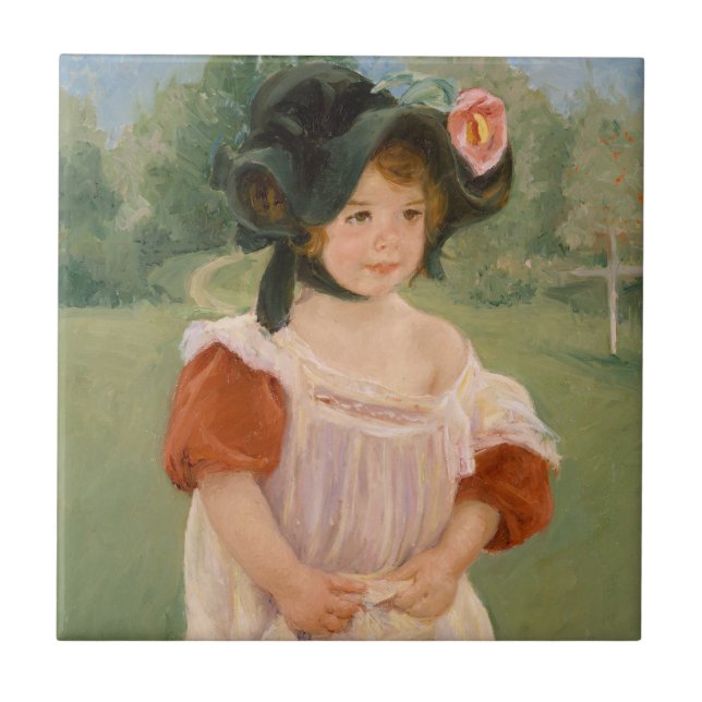 Spring: Margot Standing in a Garden | 1900 Tile (Front)