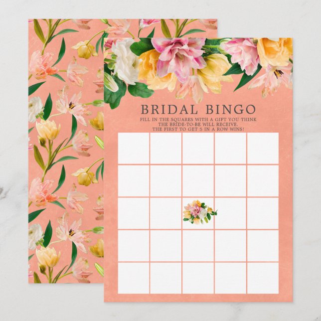 Spring Meadow BINGO Bridal Shower Game Invitation (Front/Back)