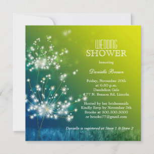 Spring Meadow Dandelions Bridal Shower Invitation