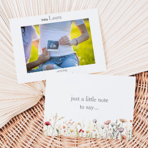 Spring Meadow Floral Baby Announcement Card