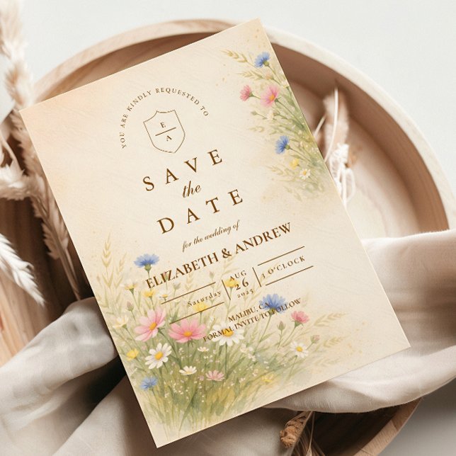 Spring Meadow Floral Wedding Save The Date (Creator Uploaded)