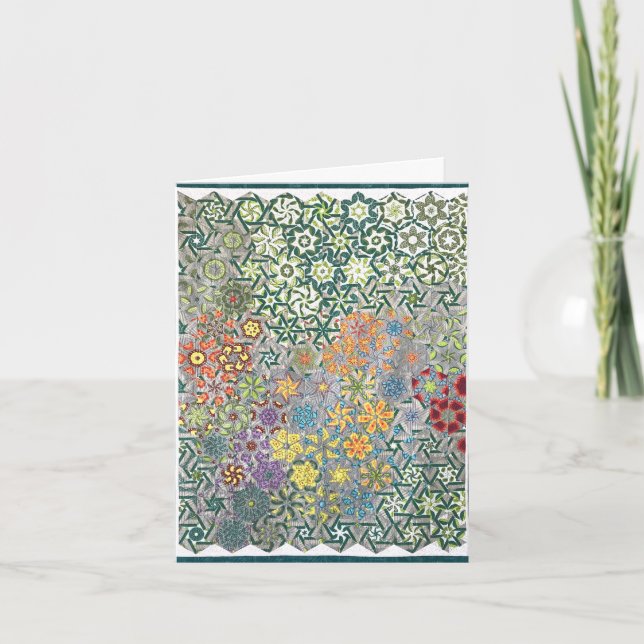 Spring Meadow Quilt Personalized Greeting Card (Front)