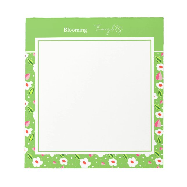 Spring Meadow Whimsy floral collection Notepad (Front)