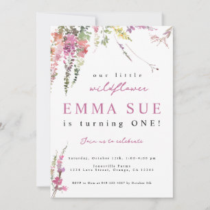 Spring Meadow Wildflower Birthday Invitation
