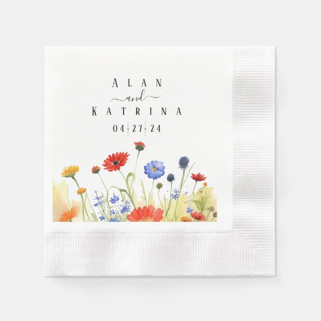 Spring Meadow Wildflowers Napkin (Front)