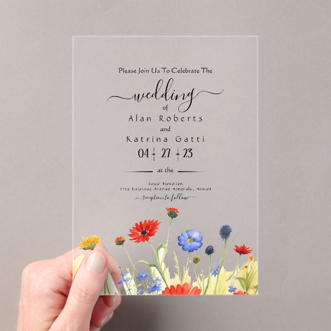Spring Meadow Wildflowers Wedding Invitation (Insitu (Handheld))