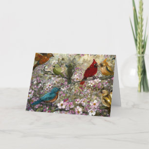 Spring Meet: Colourful Songbirds Bird Lovers Gifts Card