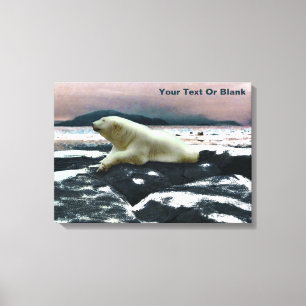 Spring Melt Polar Bear  Canvas Print