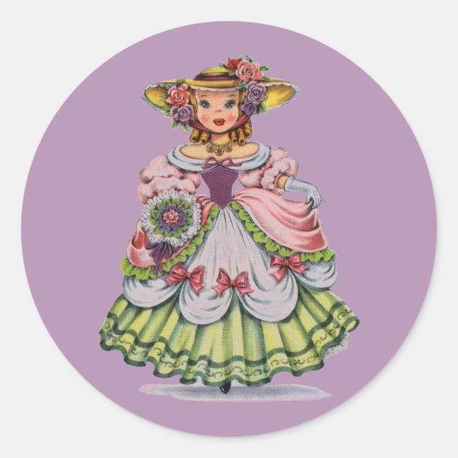 Spring Miss Classic Round Sticker (Front)
