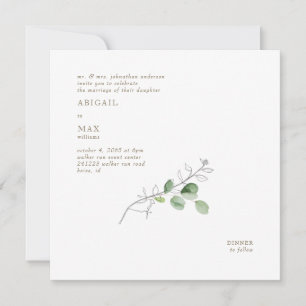 Spring Modern Watercolor Botanical Square Invitation