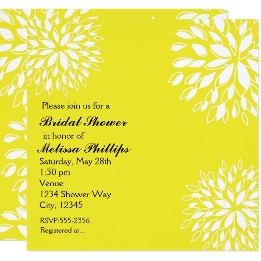 Spring Modern Yellow & White Floral Invitation