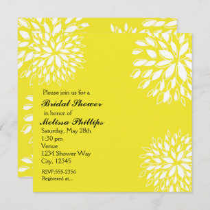 Spring Modern Yellow & White Floral Invitation