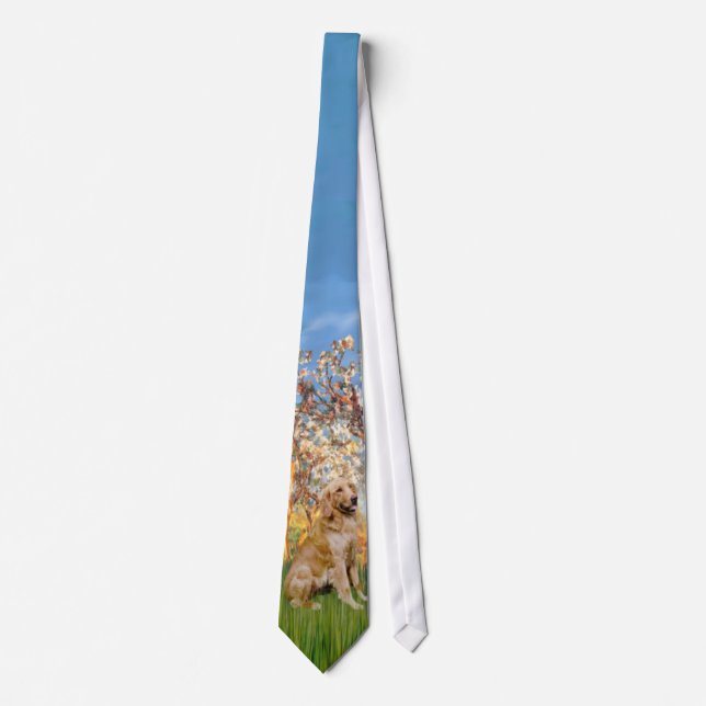 Spring (Monet) - Golden Retriever Tie (Front)