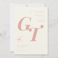 Spring Monogram | Modern Coral Peach Wedding