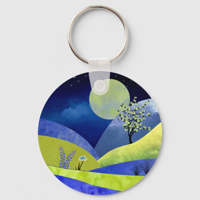 Spring Moonrise Keychain (Front)