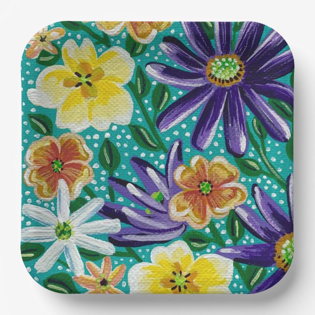 Spring Mountain Fields Collection Paper Plate (Front)