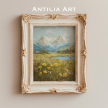 Spring Mountain Meadow Vintage Nature Art