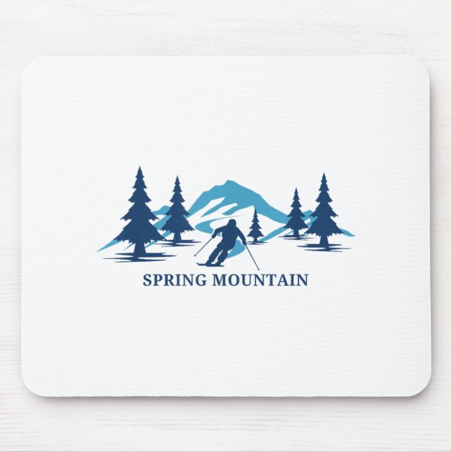 Spring Mountain Pennsylvania Ski Resort Skiing Ski Mouse Pad (Front)