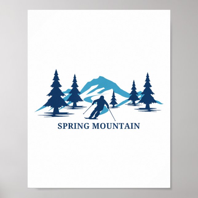 Spring Mountain Pennsylvania Ski Resort Skiing Ski Poster (Front)