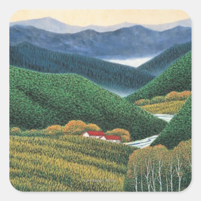 Spring Mountains Square Sticker (Front)