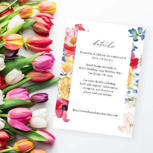 Spring Multi Colour Florals Details Enclosure Card