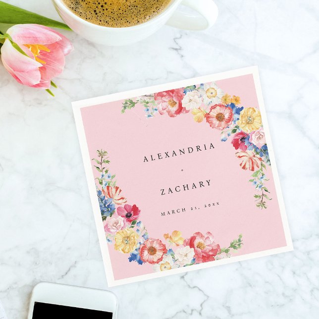 Spring Multi Colour Florals Napkins - Pink (Creator Uploaded)
