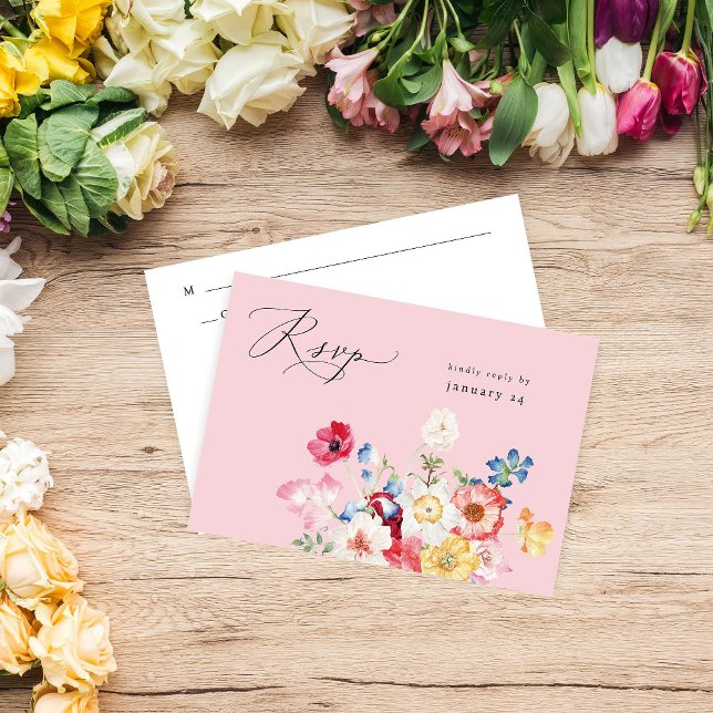 Spring Multi Colour Florals w Meal RSVP - Pink (Creator Uploaded)