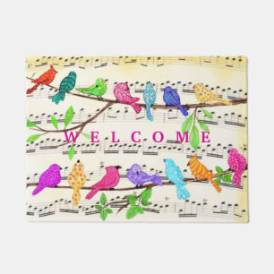 Spring Musical Birds Doormat