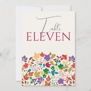 Spring Mustard Meadow Flower Wedding Table Number